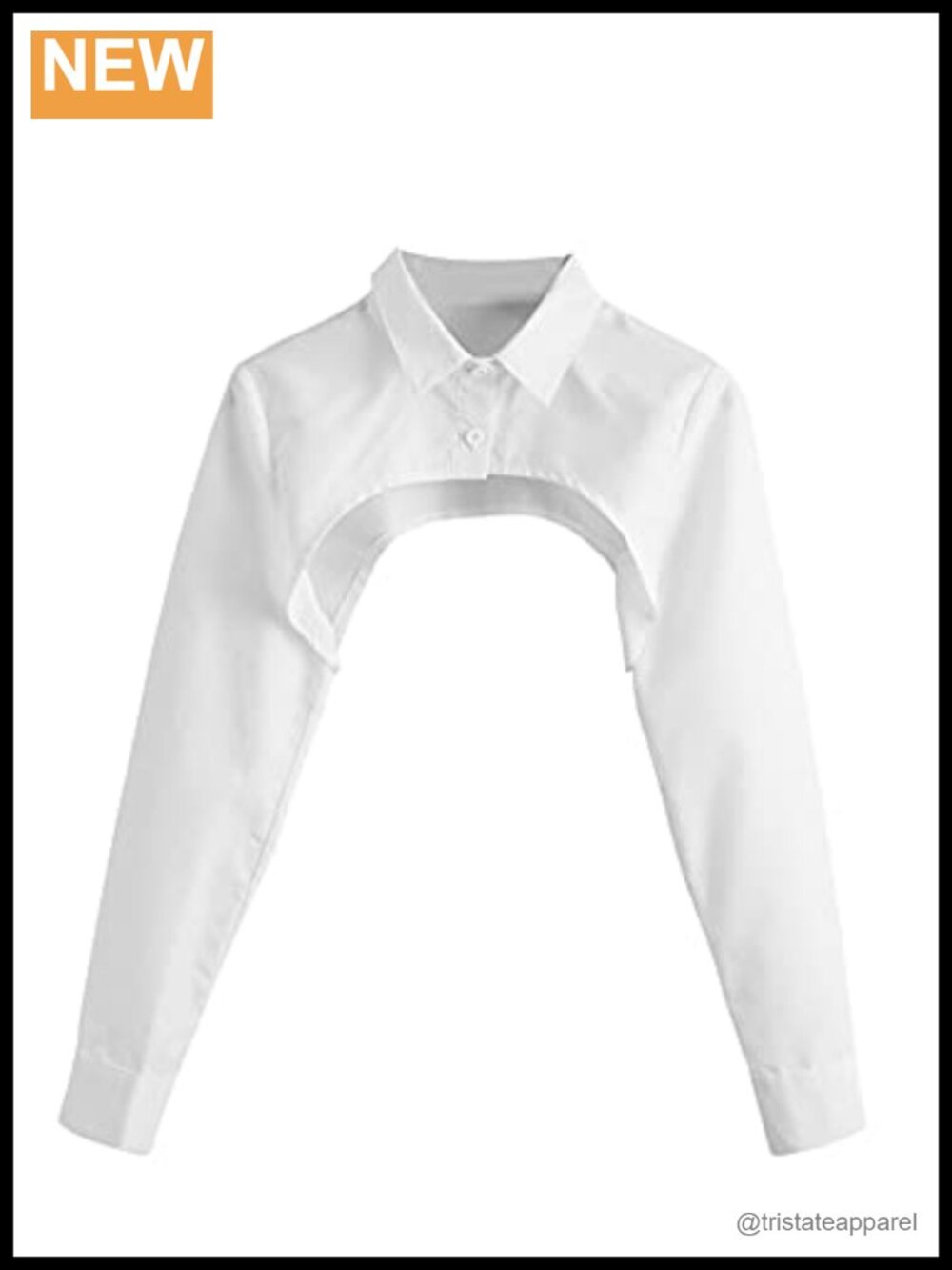 SweatyRocks Women's Button Front Collared Crop Top Long Sleeve Blouse
